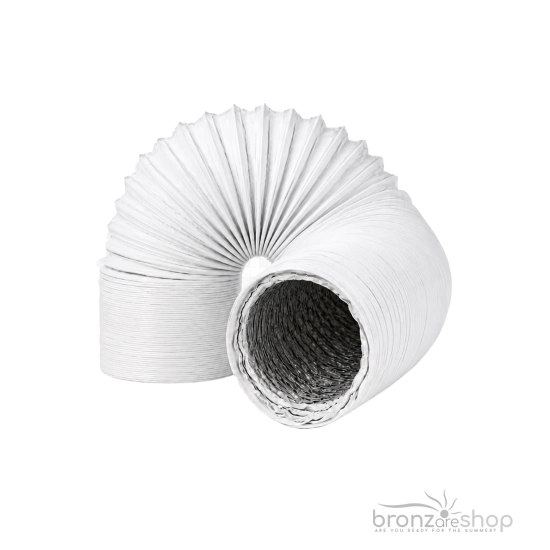 Tubulatură Flexibilă Premium PVC Alb / Aluminiu pentru Evacuare Aer 195mm