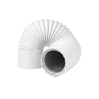 Tubulatură Flexibilă Premium PVC Alb / Aluminiu pentru Evacuare Aer 195mm