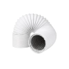 Tubulatură Flexibilă Premium PVC Alb / Aluminiu pentru Evacuare Aer 195mm